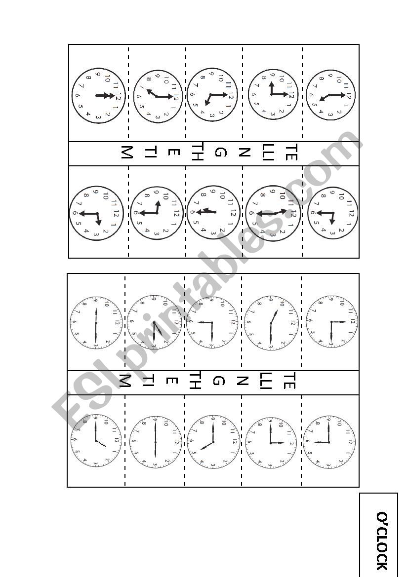 Telling the time interactive notebook