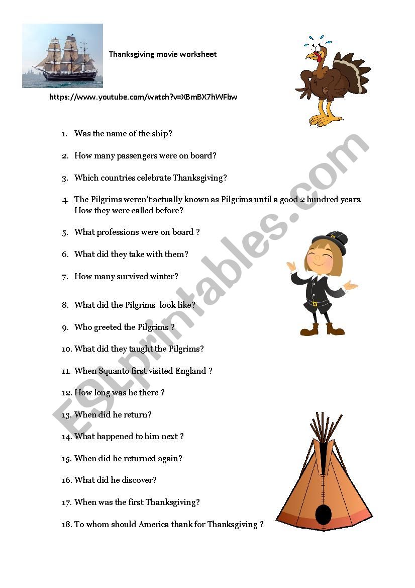 thanksgiving worksheet