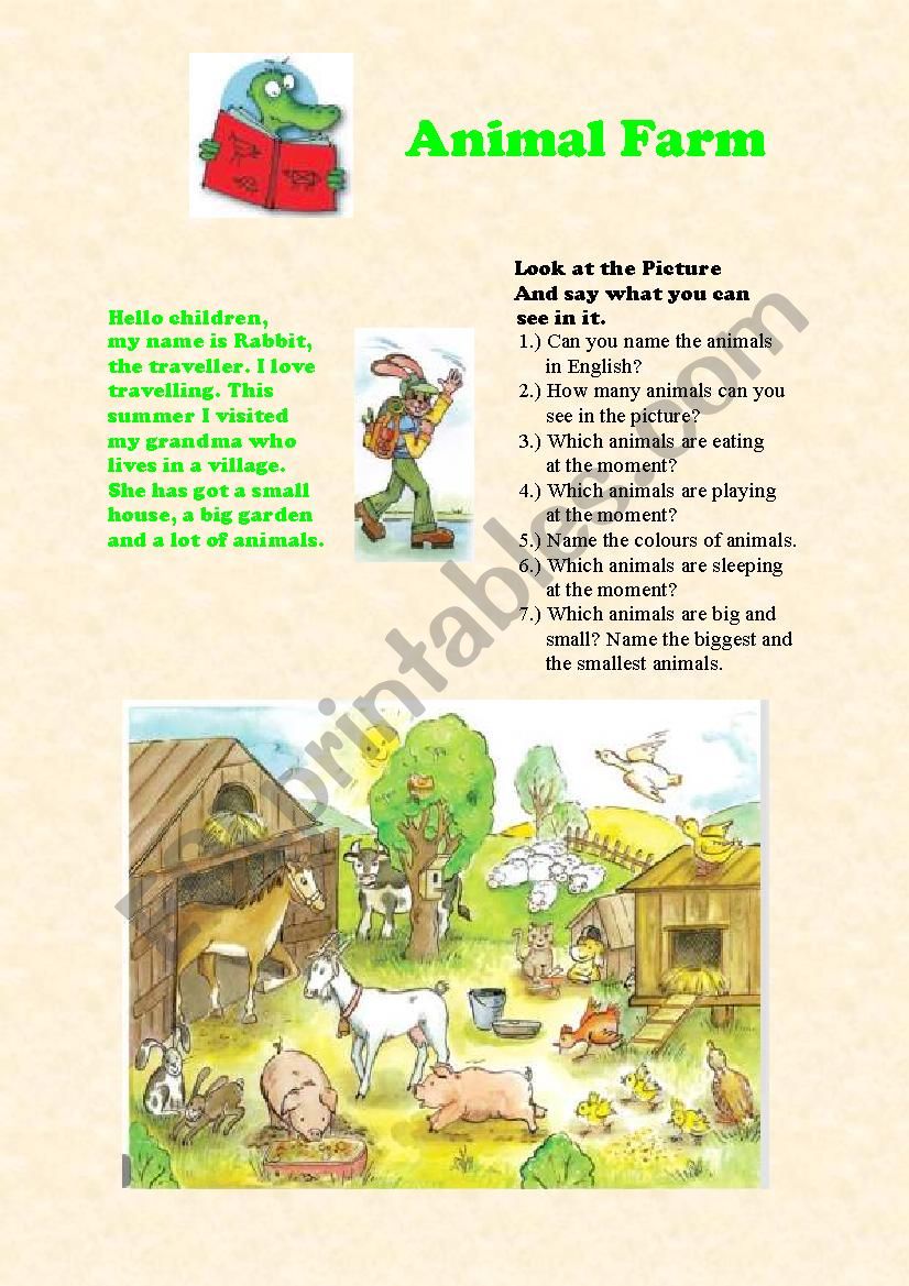 Animal farm worksheet