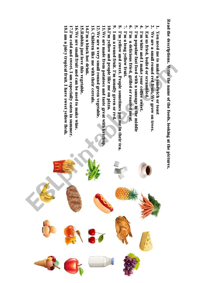 FOOD VOCABULARY worksheet