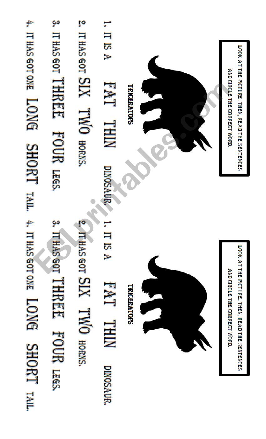 DINOSAURS - TRICERATOPS worksheet