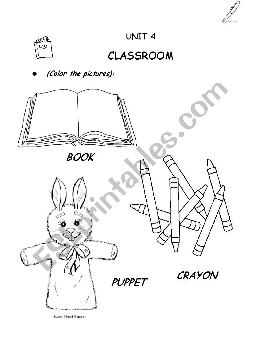 Classroom (coloring page) worksheet