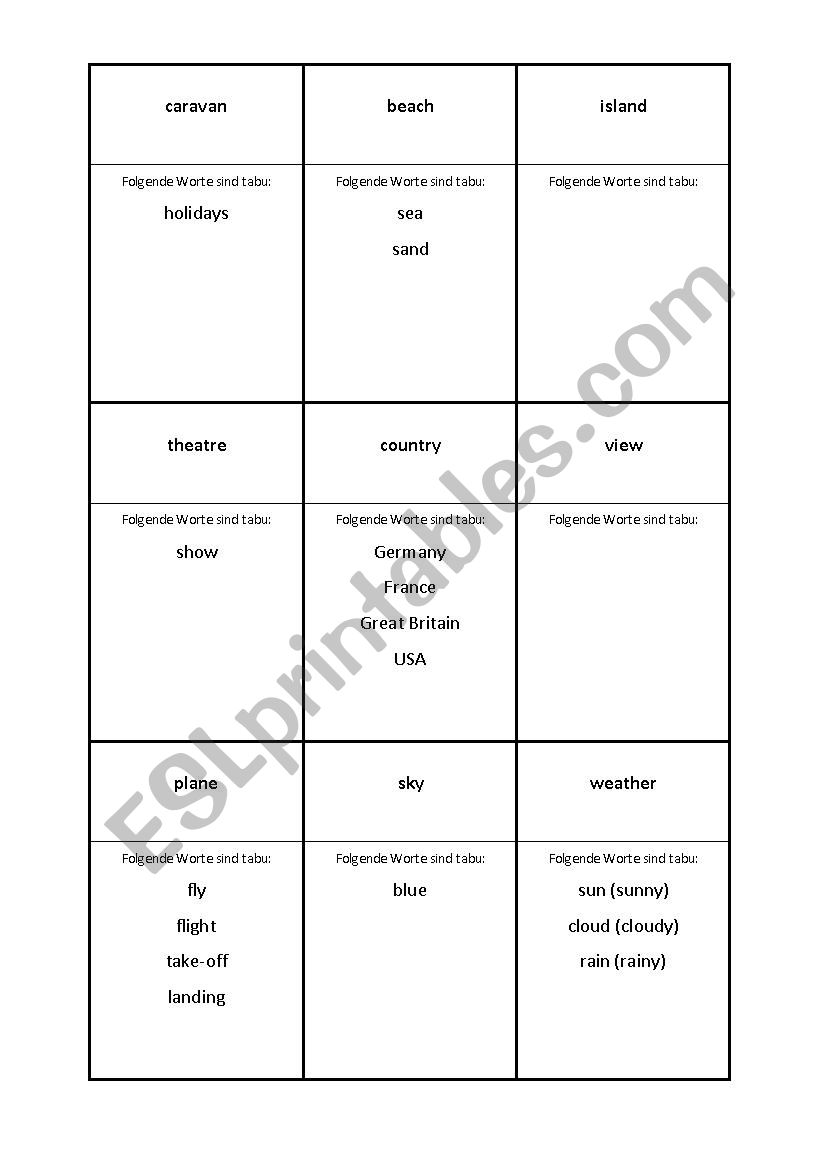 Taboo_beginners worksheet