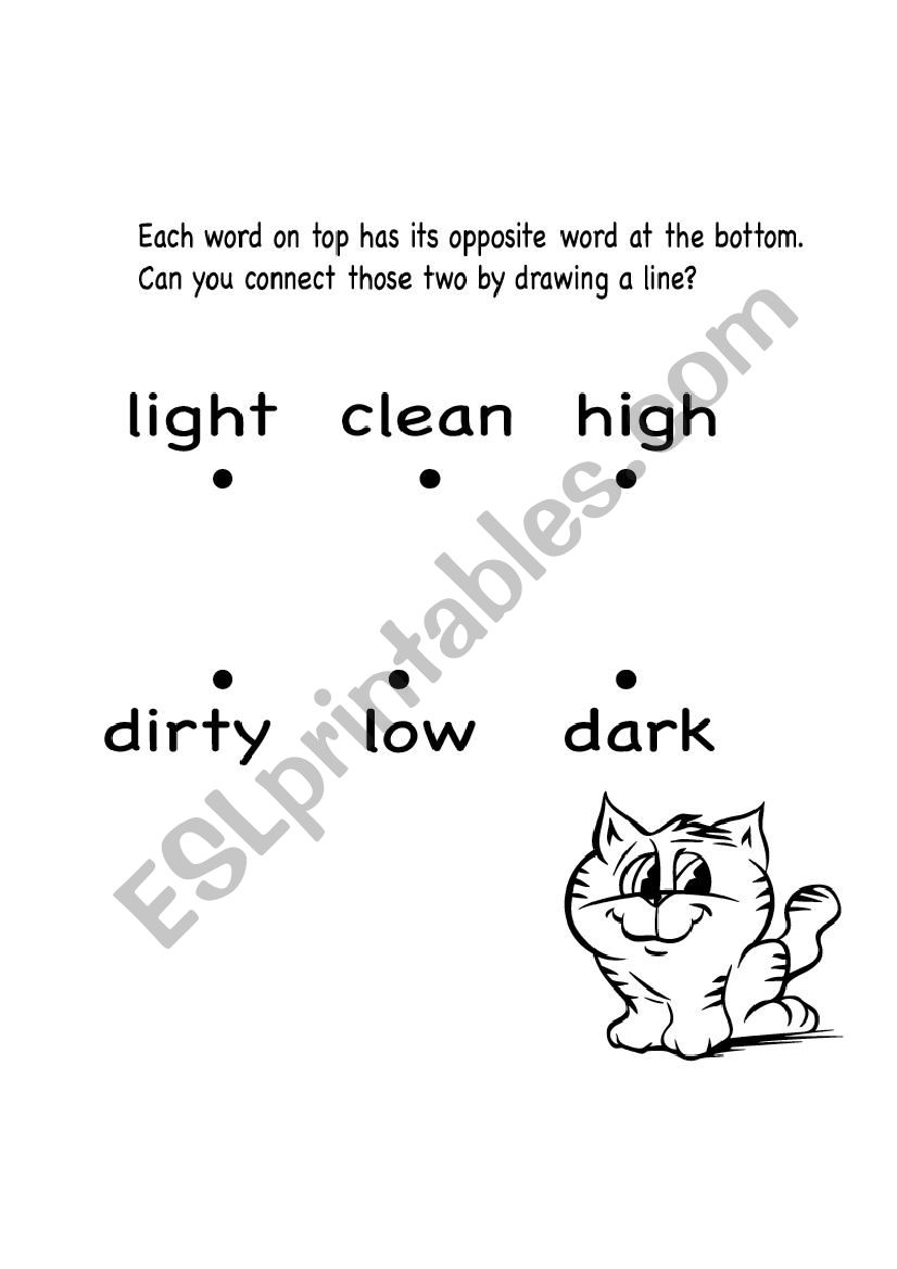 Opposites, vocabulary worksheet