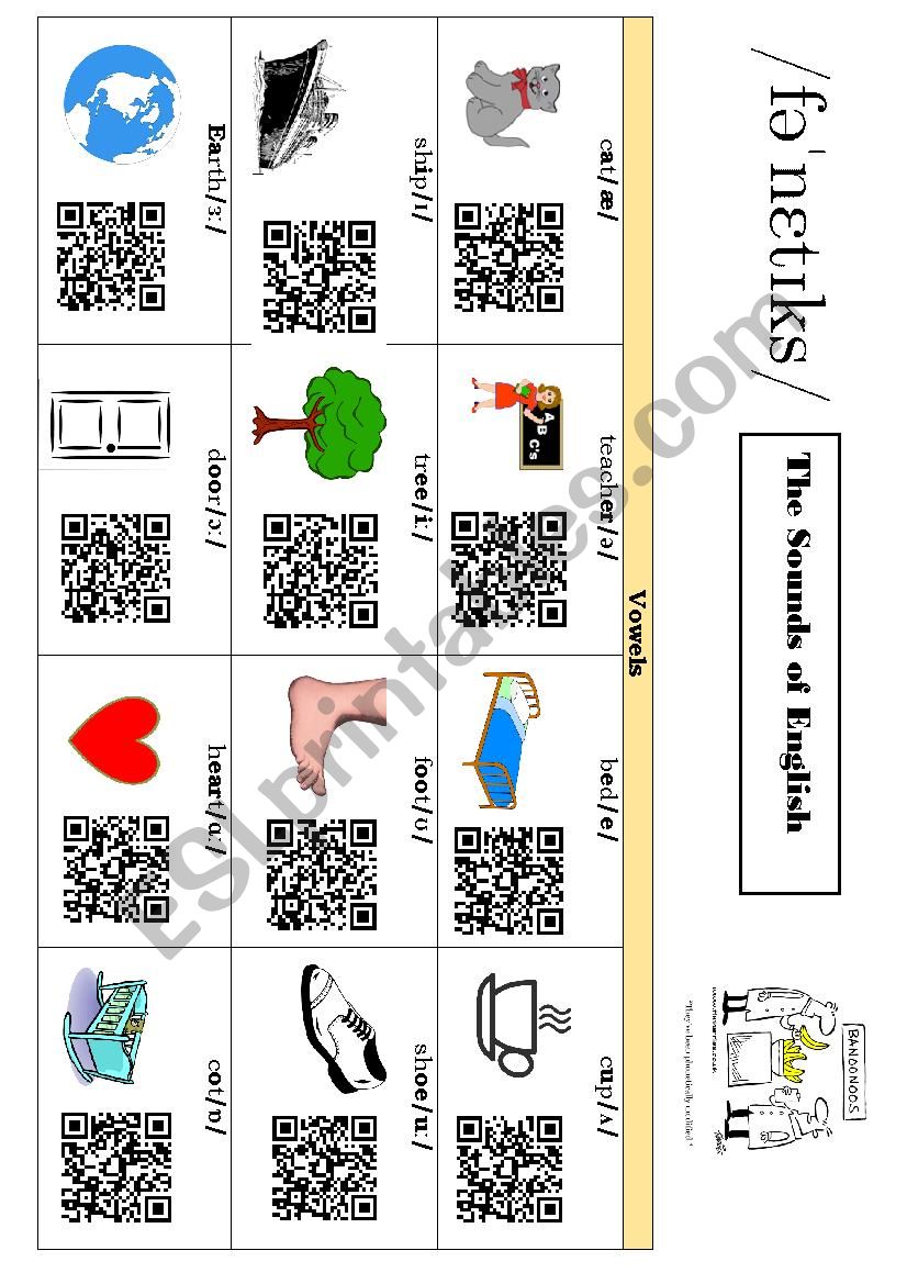 Sounds of English with QR codes