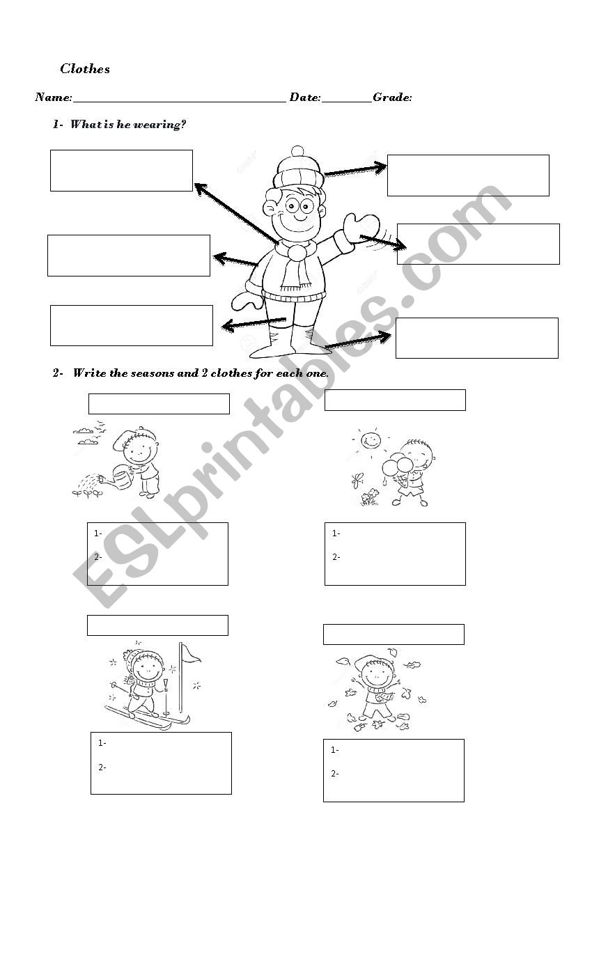 Clothes worksheet