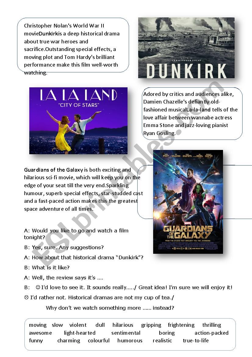 Cinema  worksheet