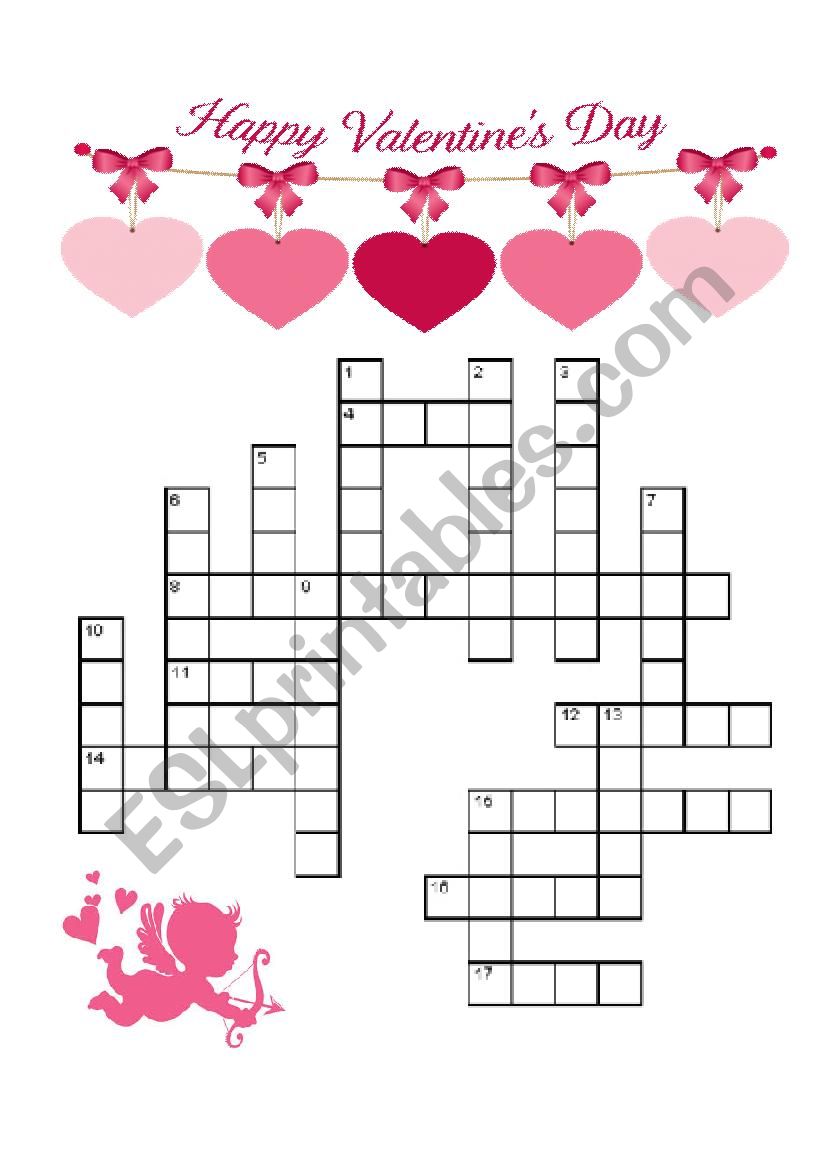 St.Valentine´s Crossword - ESL worksheet by latinka