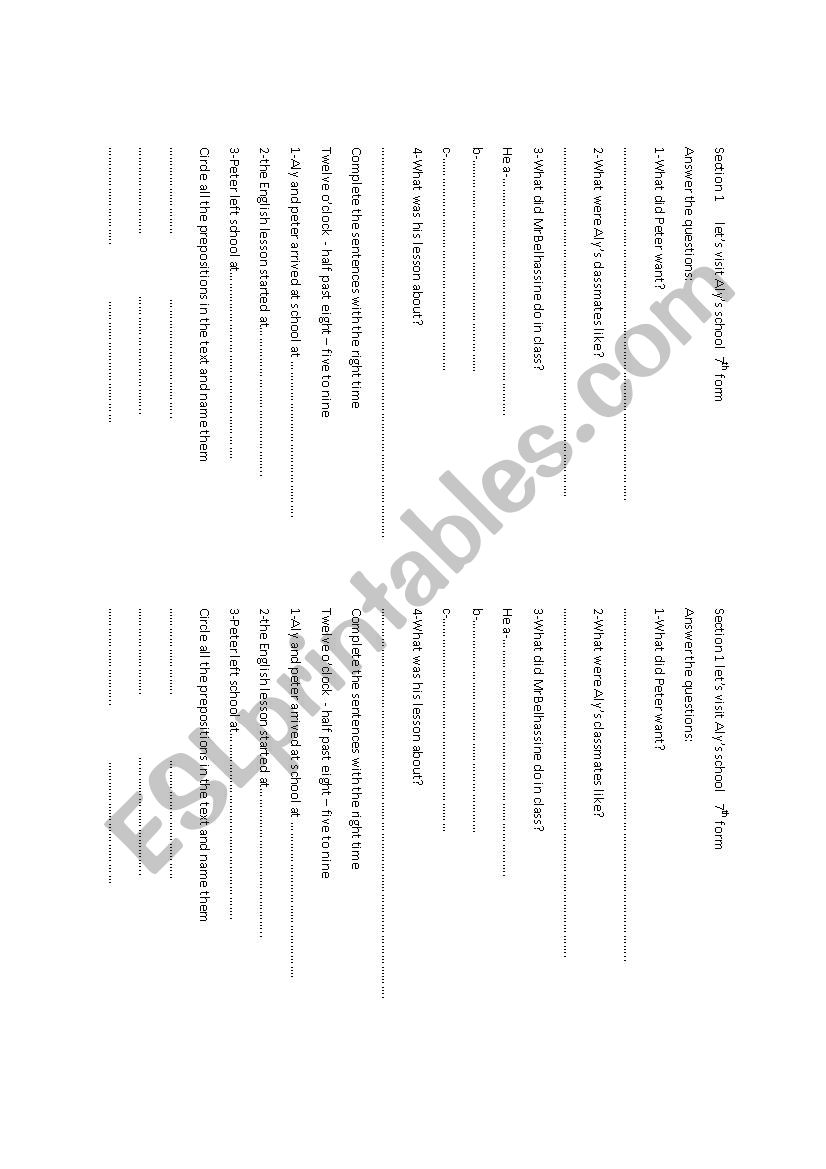 let´s visit aly´s school - ESL worksheet by imenaziz