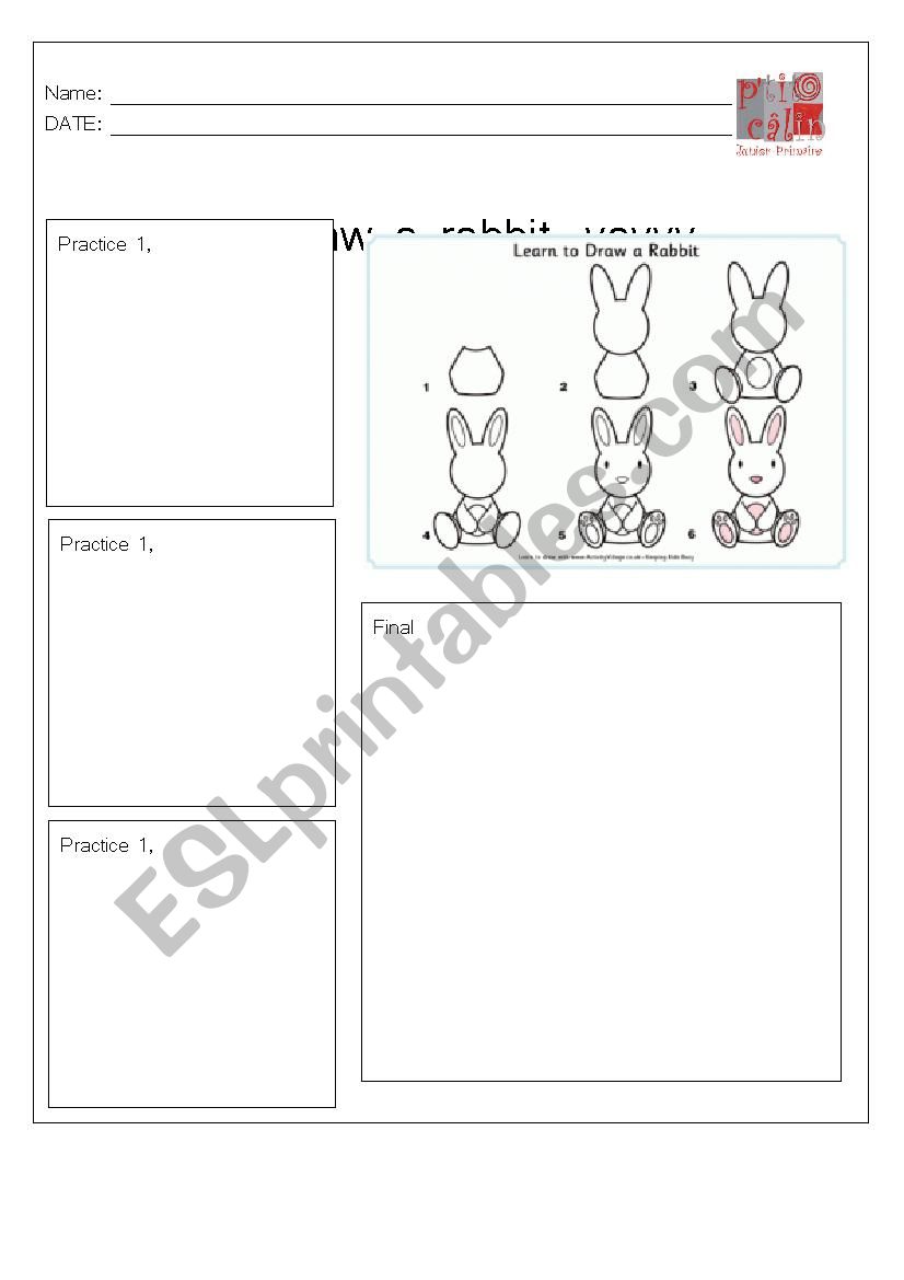 I can draw a rabbit worksheet