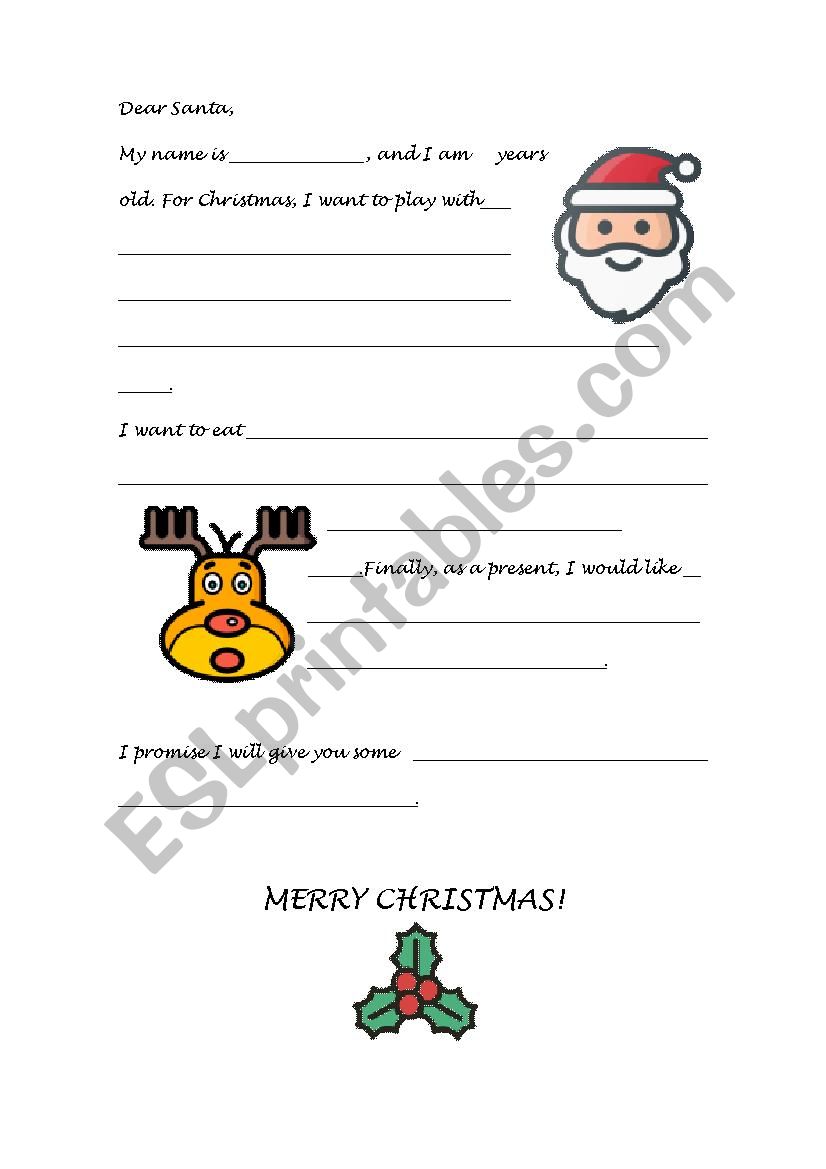Santa Letter worksheet
