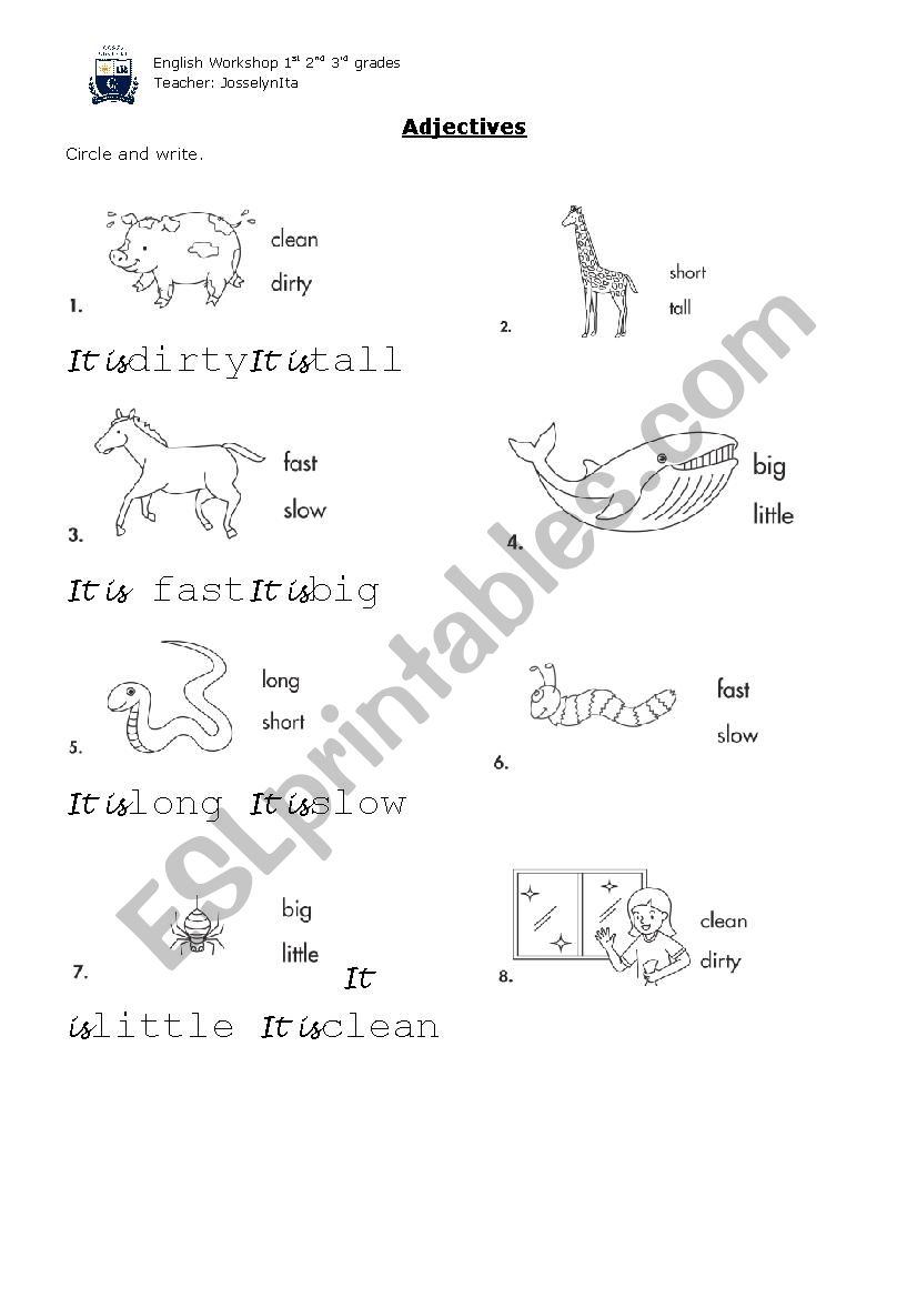 Identifying Adjectives Worksheet Grade 5 8387