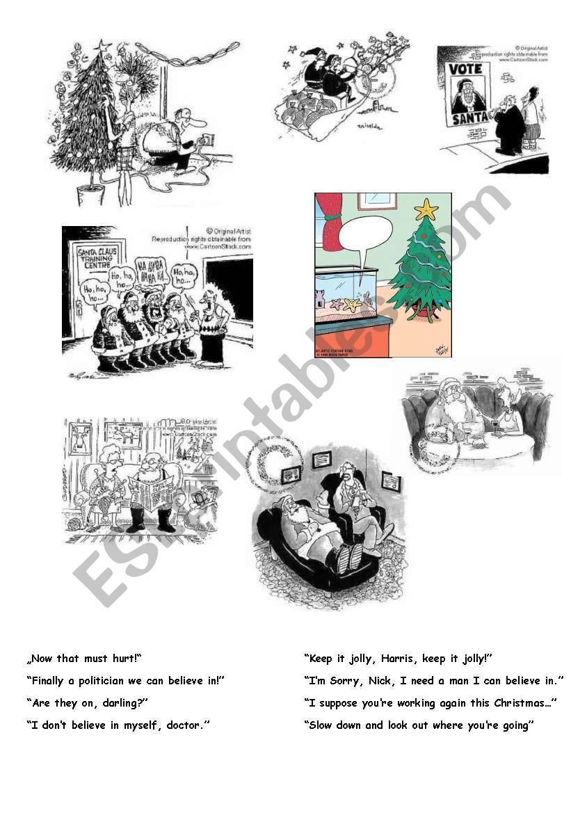 Christmas Cartoons worksheet