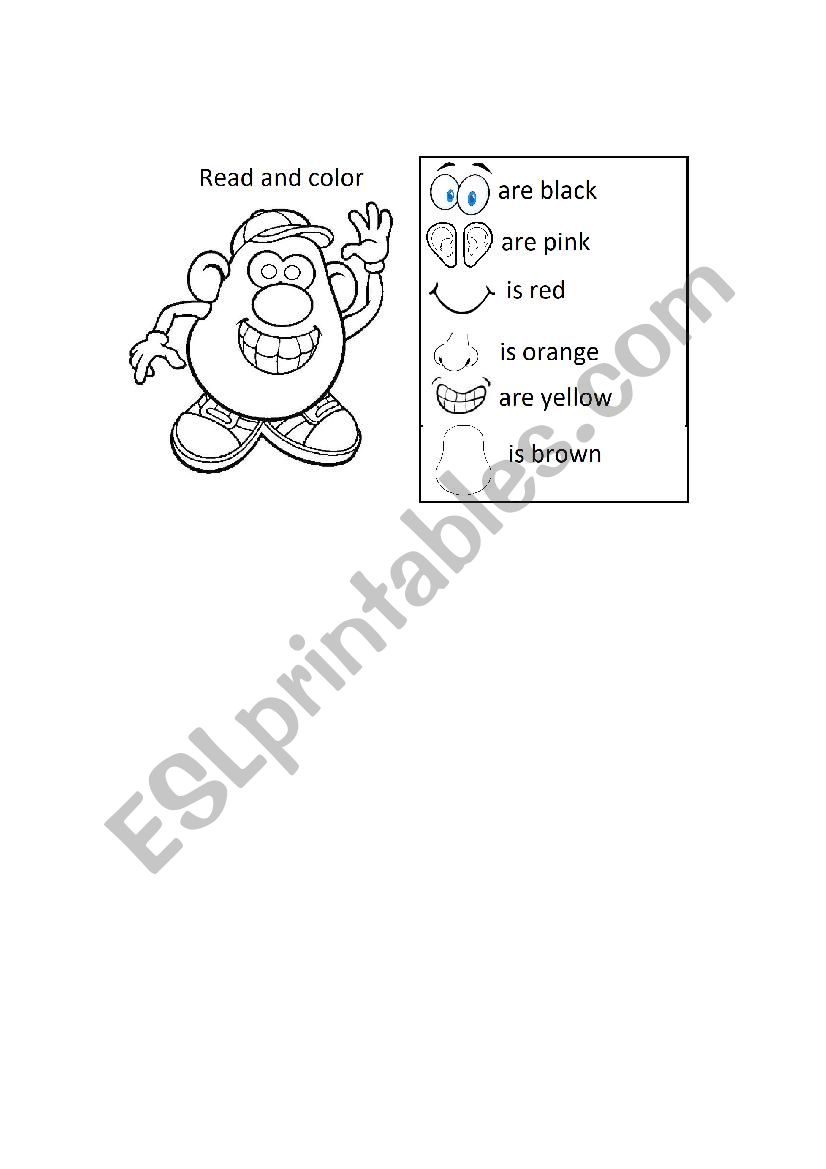 Parts of the face worksheet