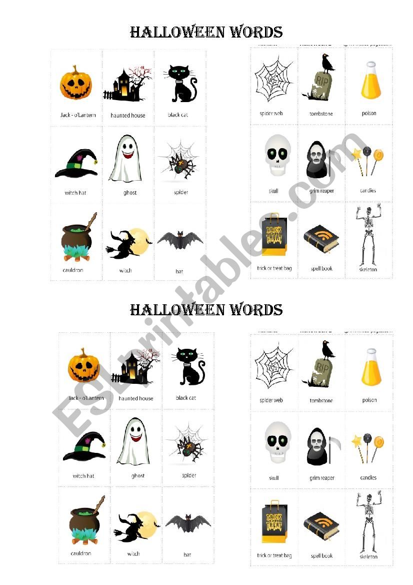 Halloween Words  worksheet