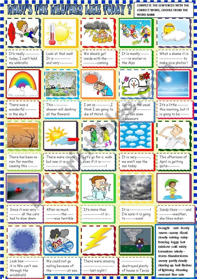 What´s the weather like? - ESL worksheet by spied-d-aignel