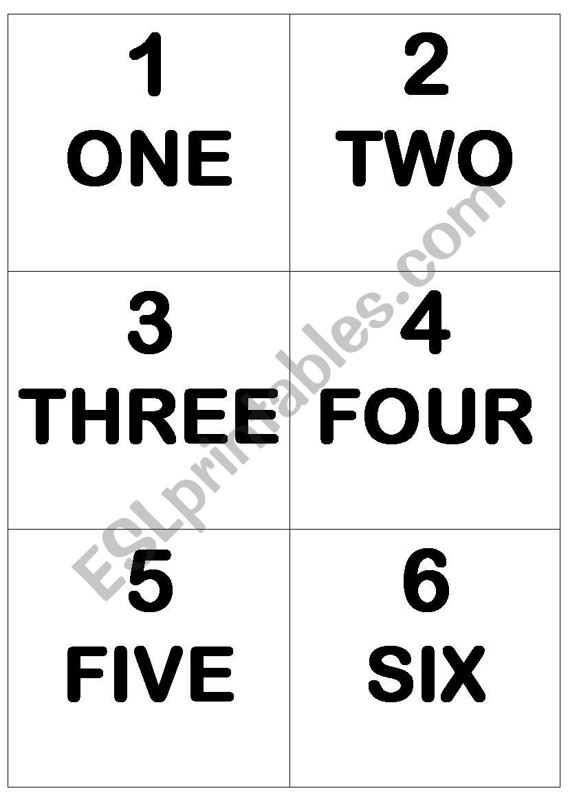 numbers worksheet