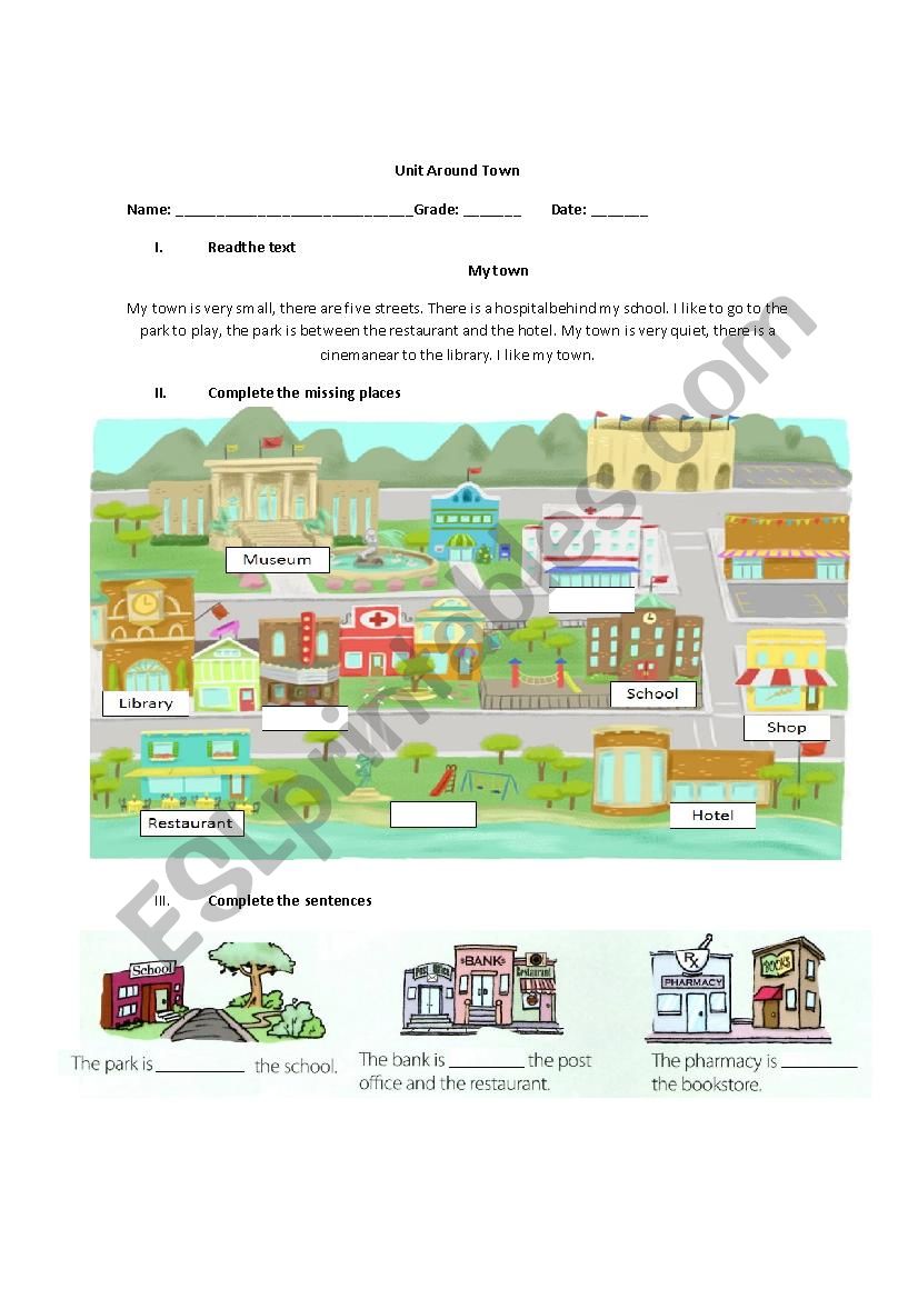 My town worksheet