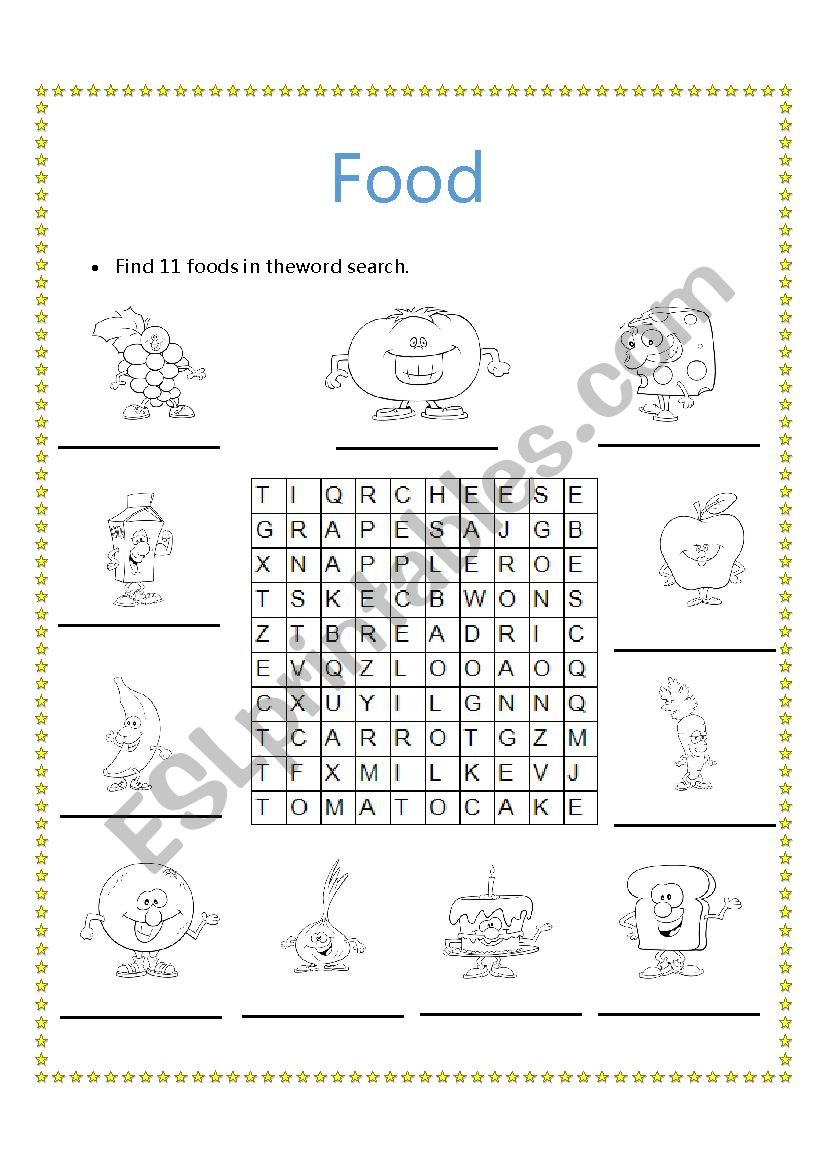 food worksheet