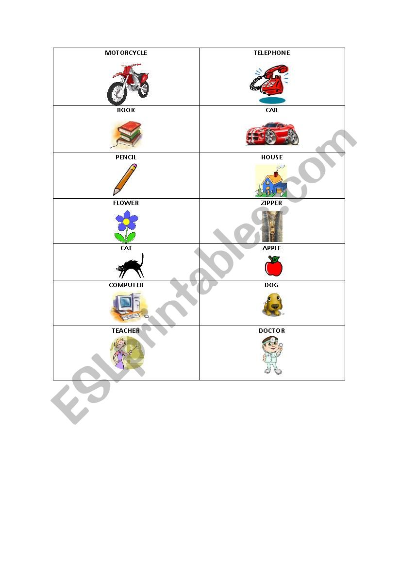 Spelling Bingo worksheet