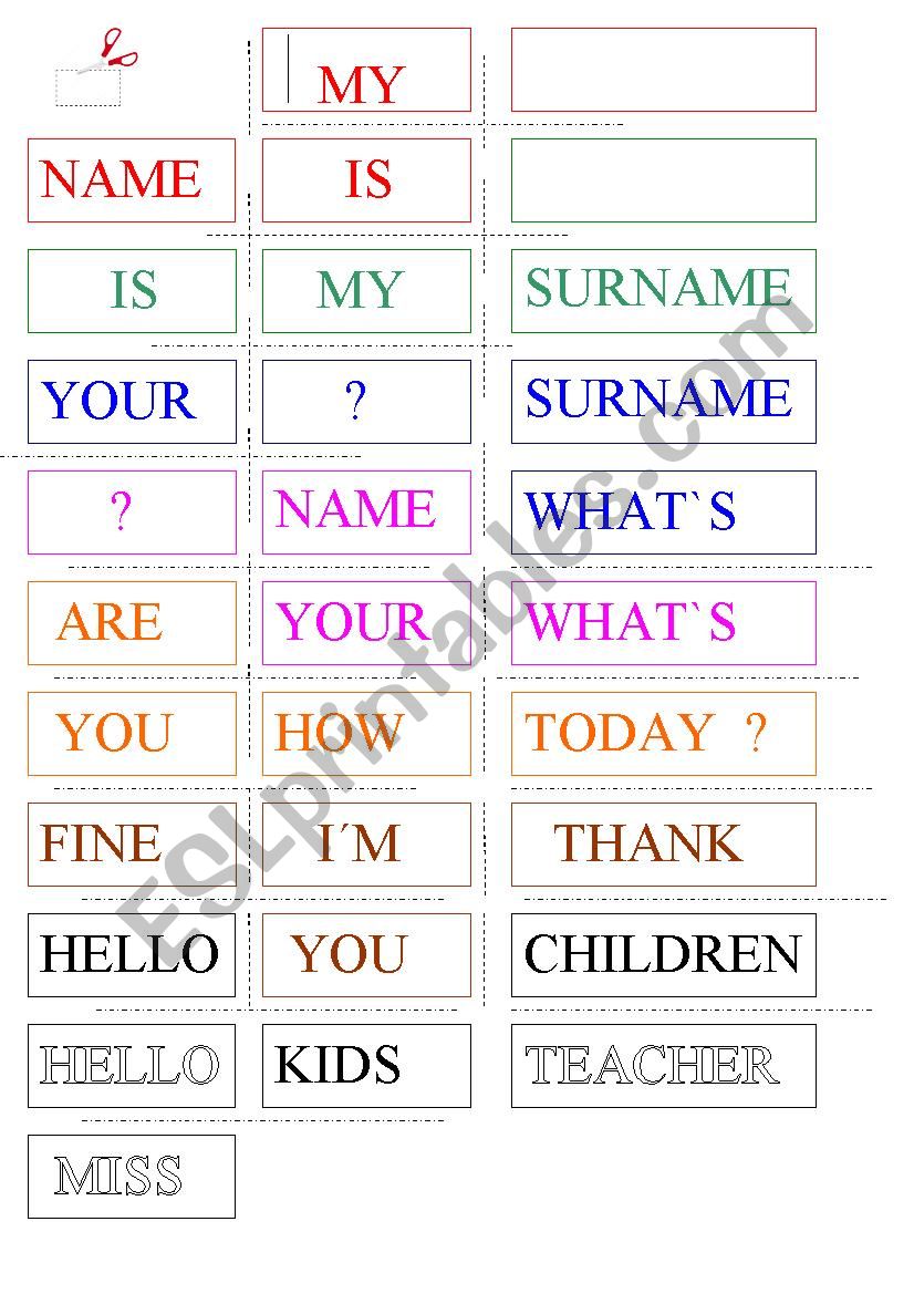 my name is ESL worksheet by andrea1828