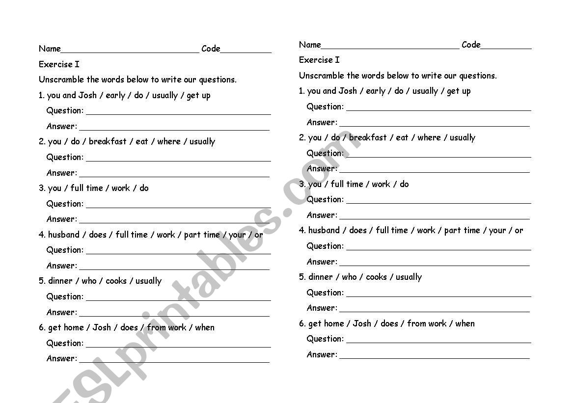 physical worksheet