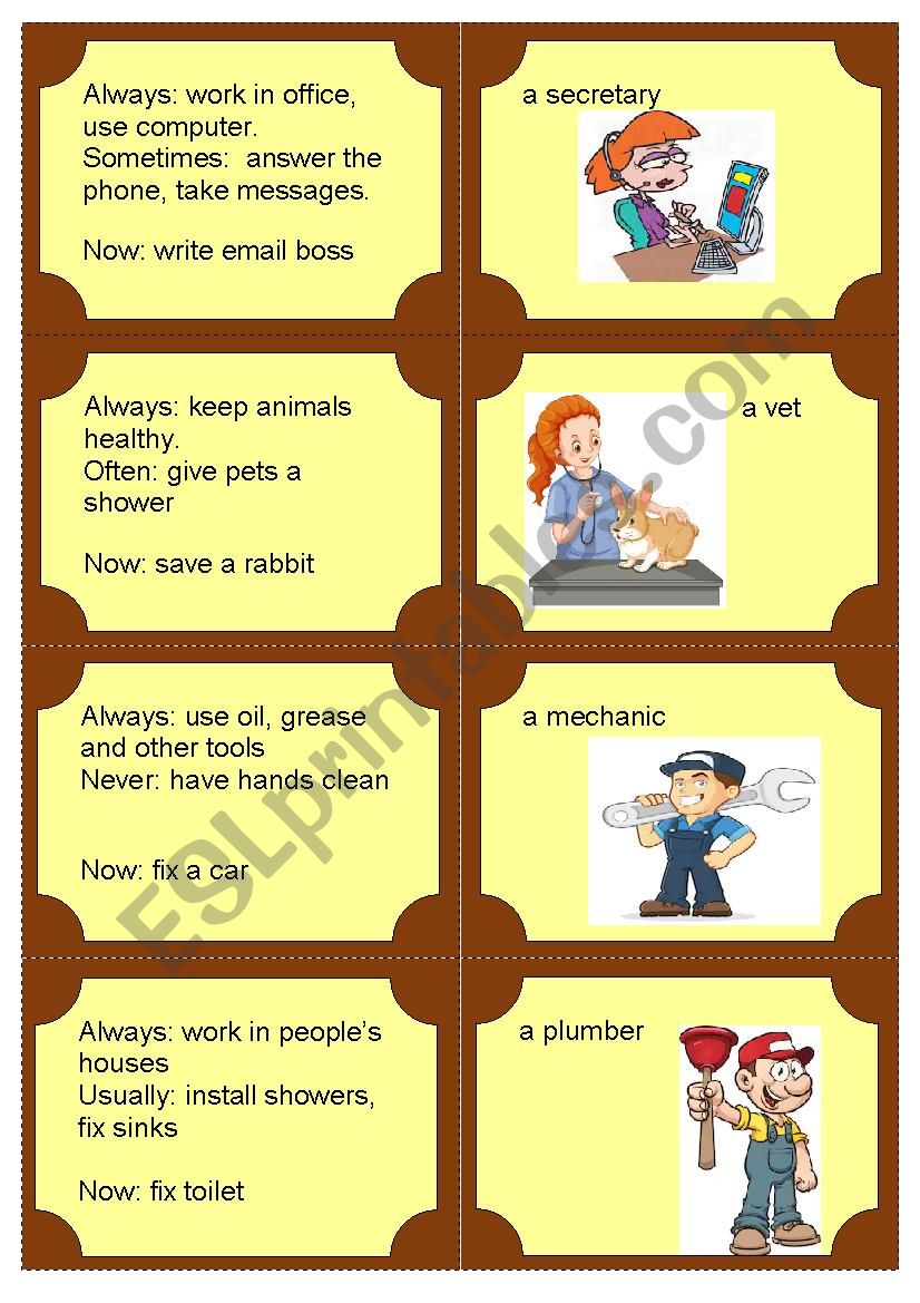 Jobs description 3 worksheet