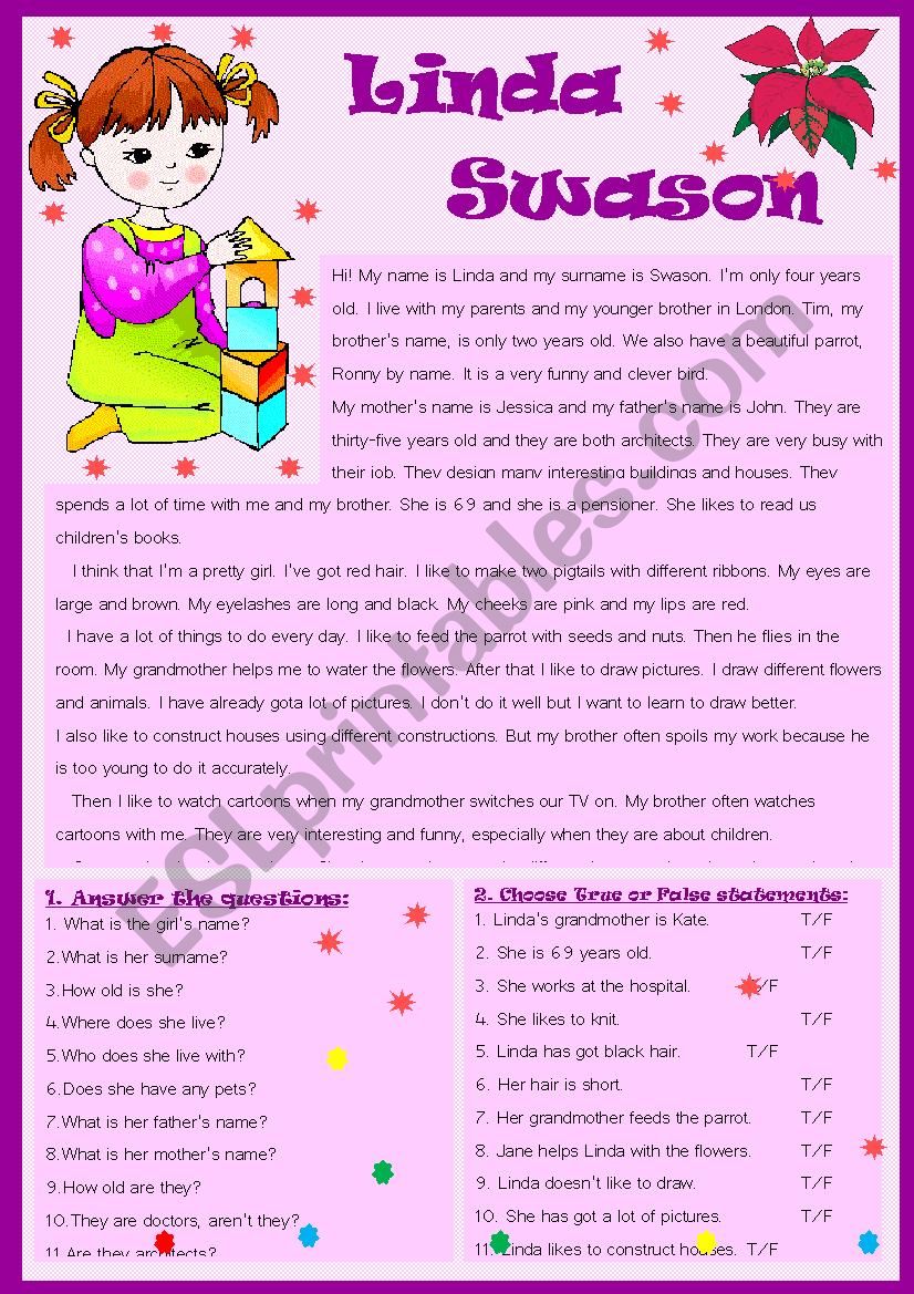 Linda Swason worksheet