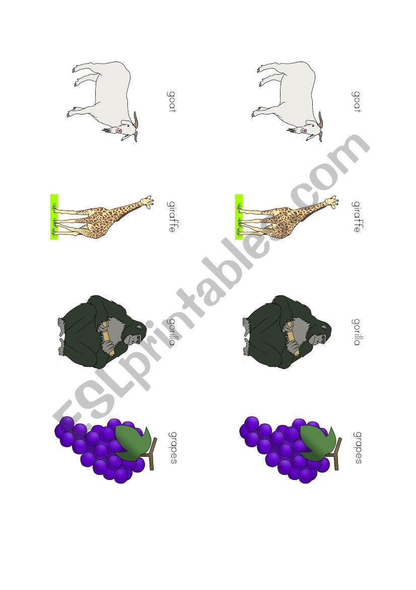 Letter G Flashcards worksheet