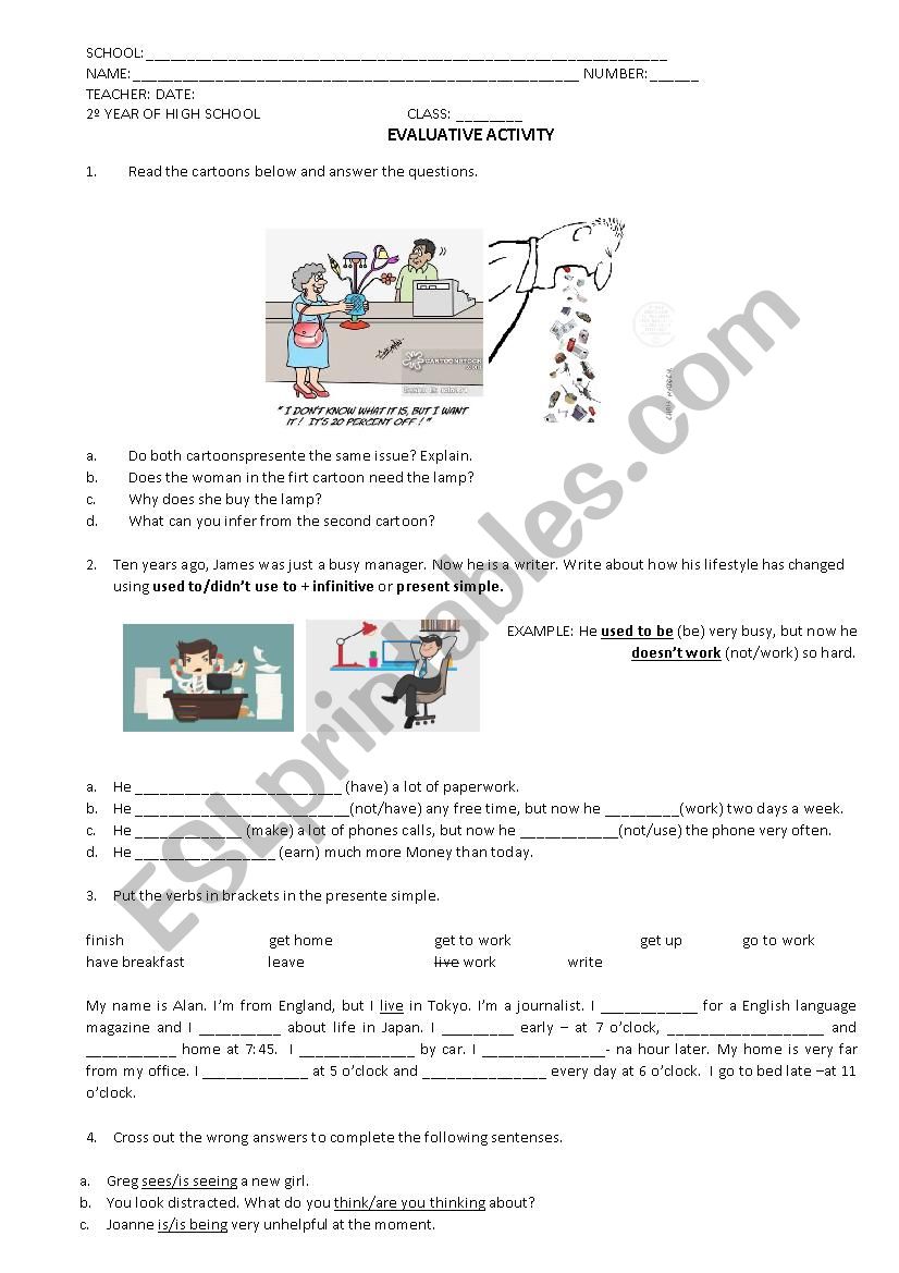 Present simple and Continuous - ESL worksheet by rodrigues.L