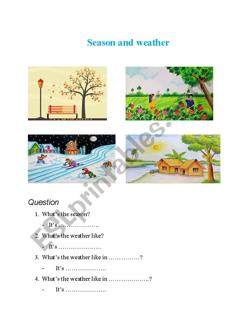 seasons and weather worksheet