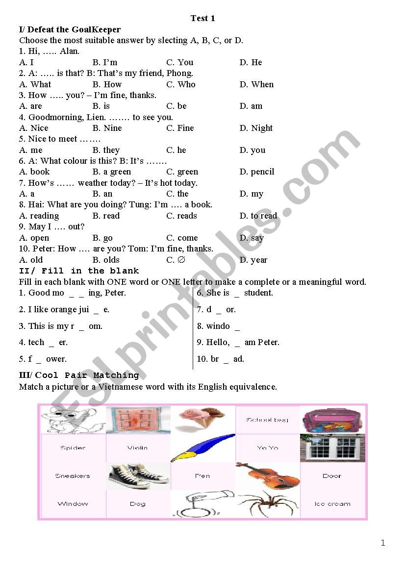 Test worksheet