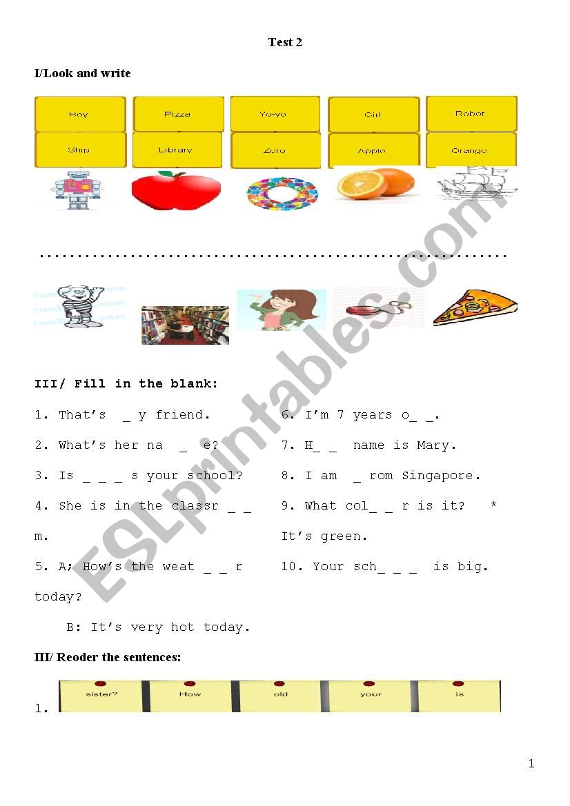 Test 2 worksheet