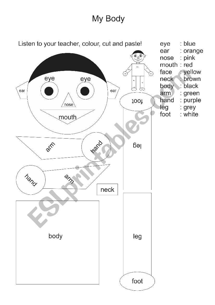 My Body worksheet