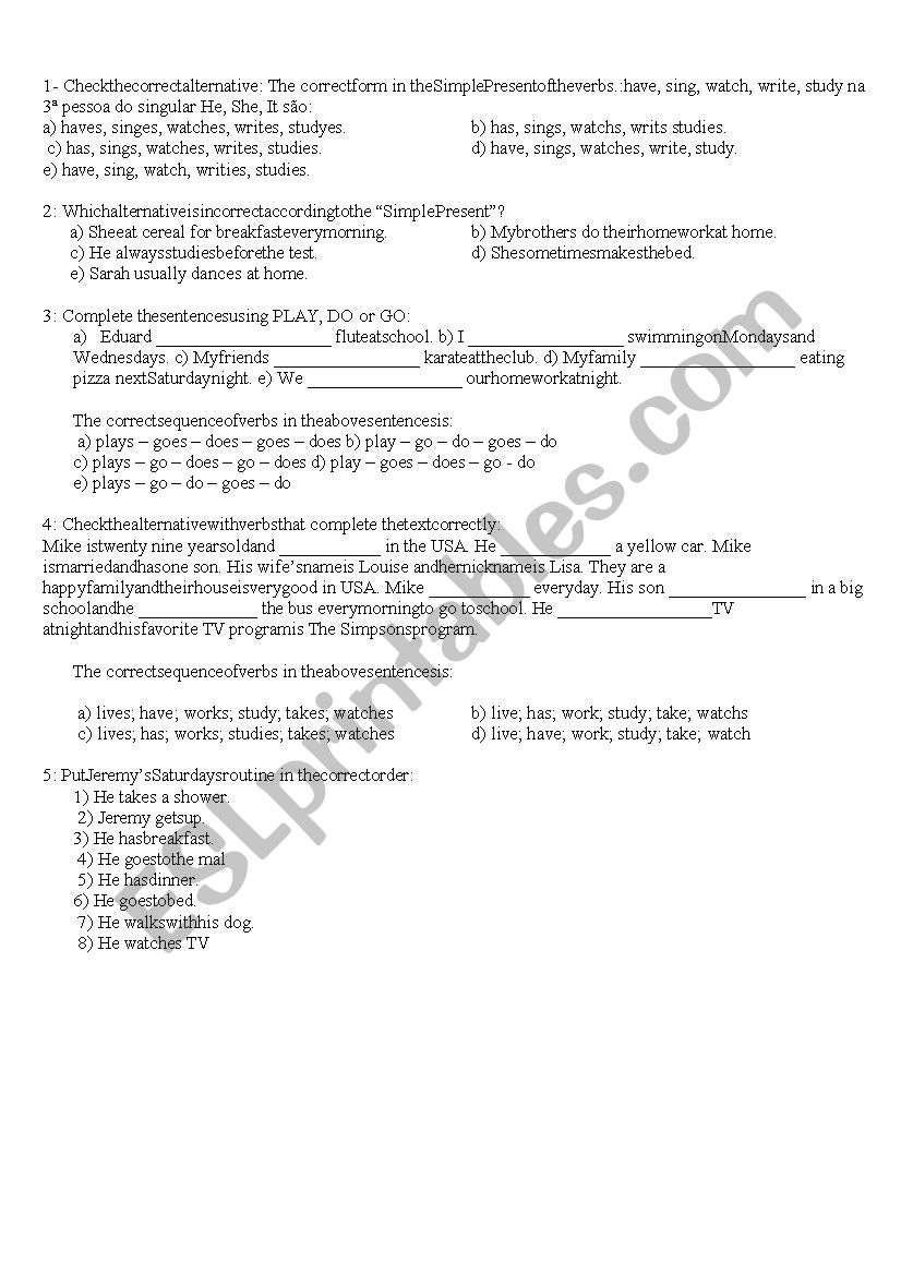 EVALUATION worksheet