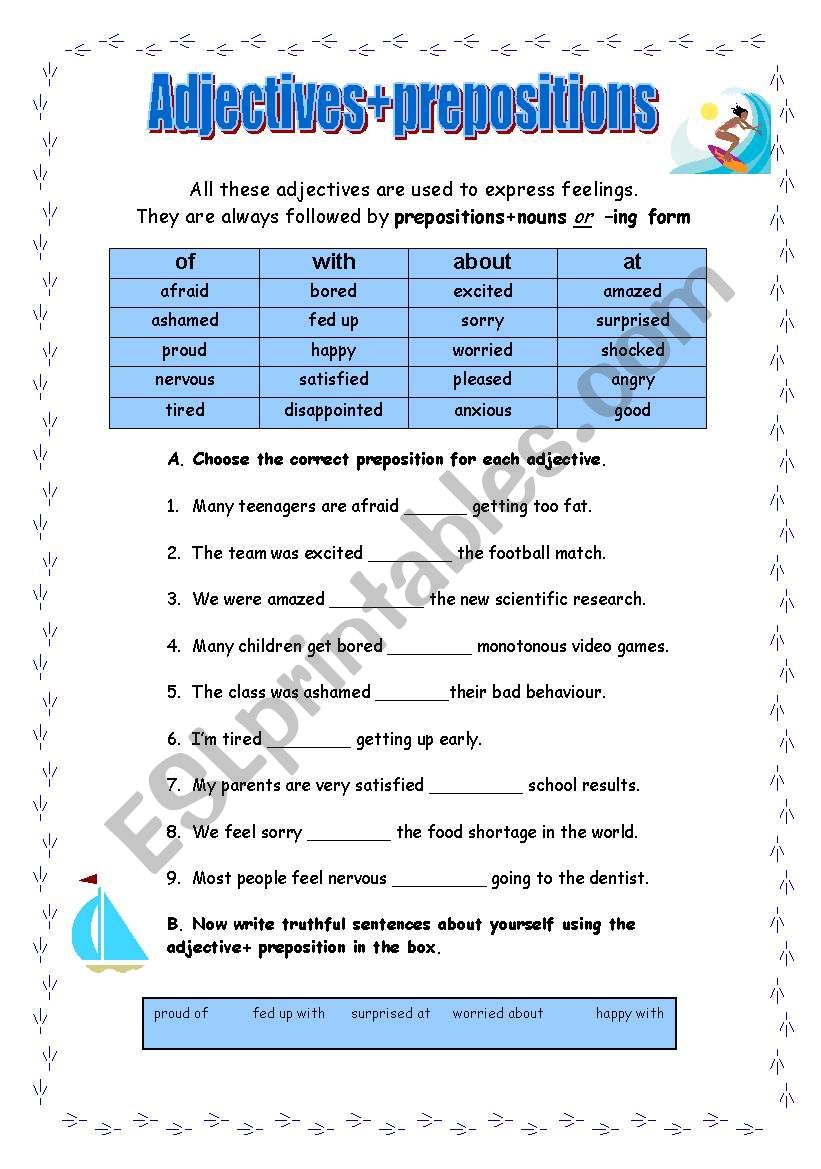 Fun Practice And Test English Grammar Prepositions Exercises