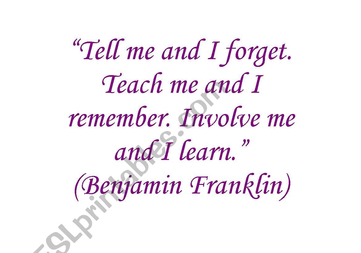 QUOTE ABOUT TEACHING 1 worksheet
