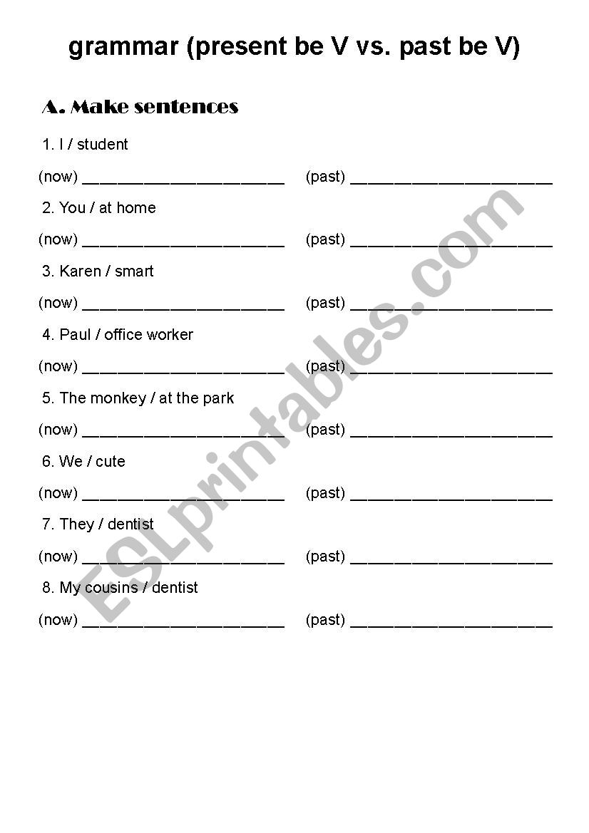 present bev vs past bev worksheet