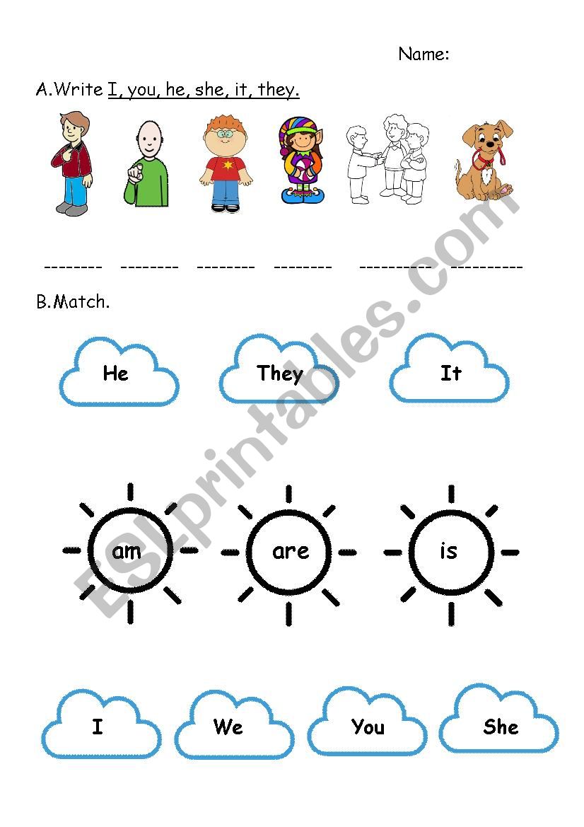 verb to be worksheet