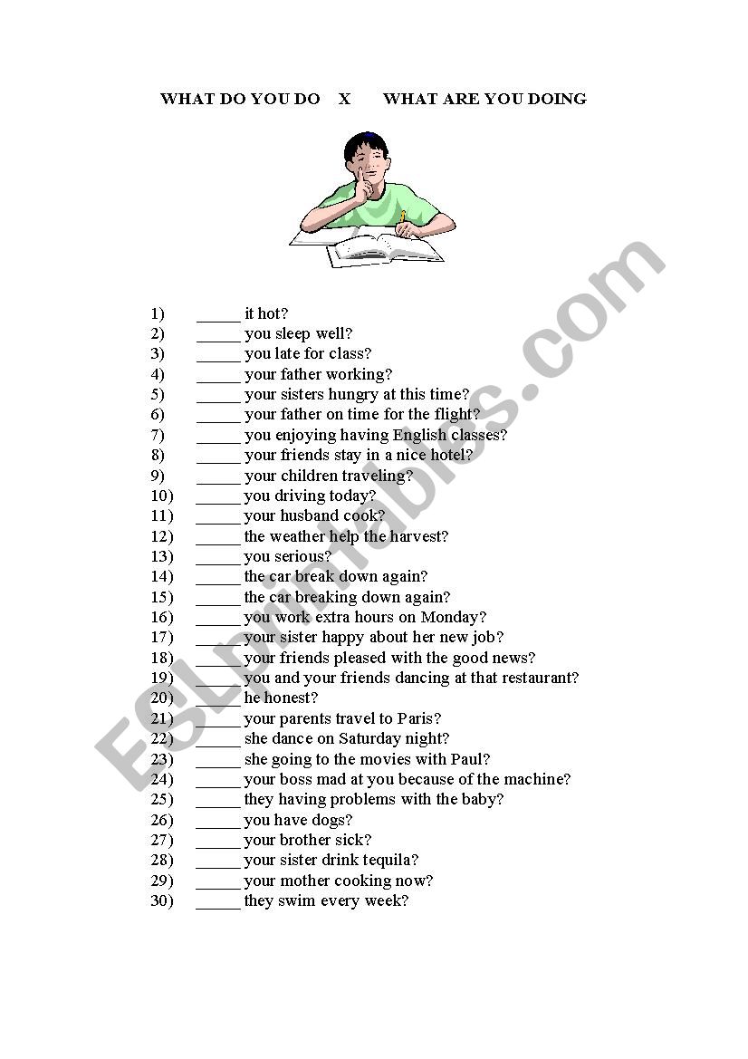 To Be x Present Simple worksheet