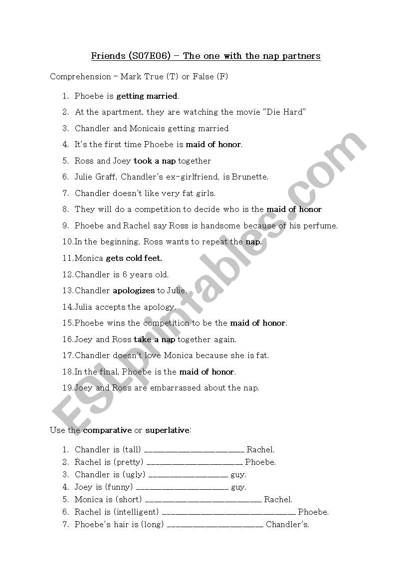 Appearence and Personality worksheet