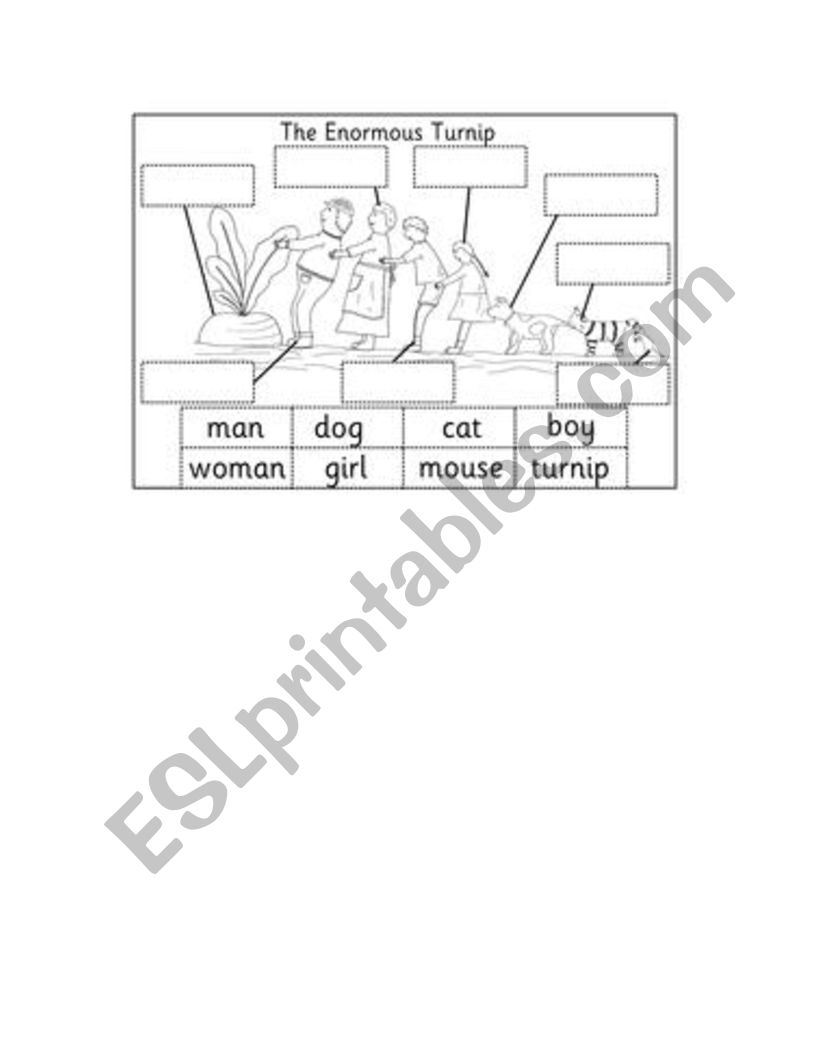 The enornous turnip worksheet