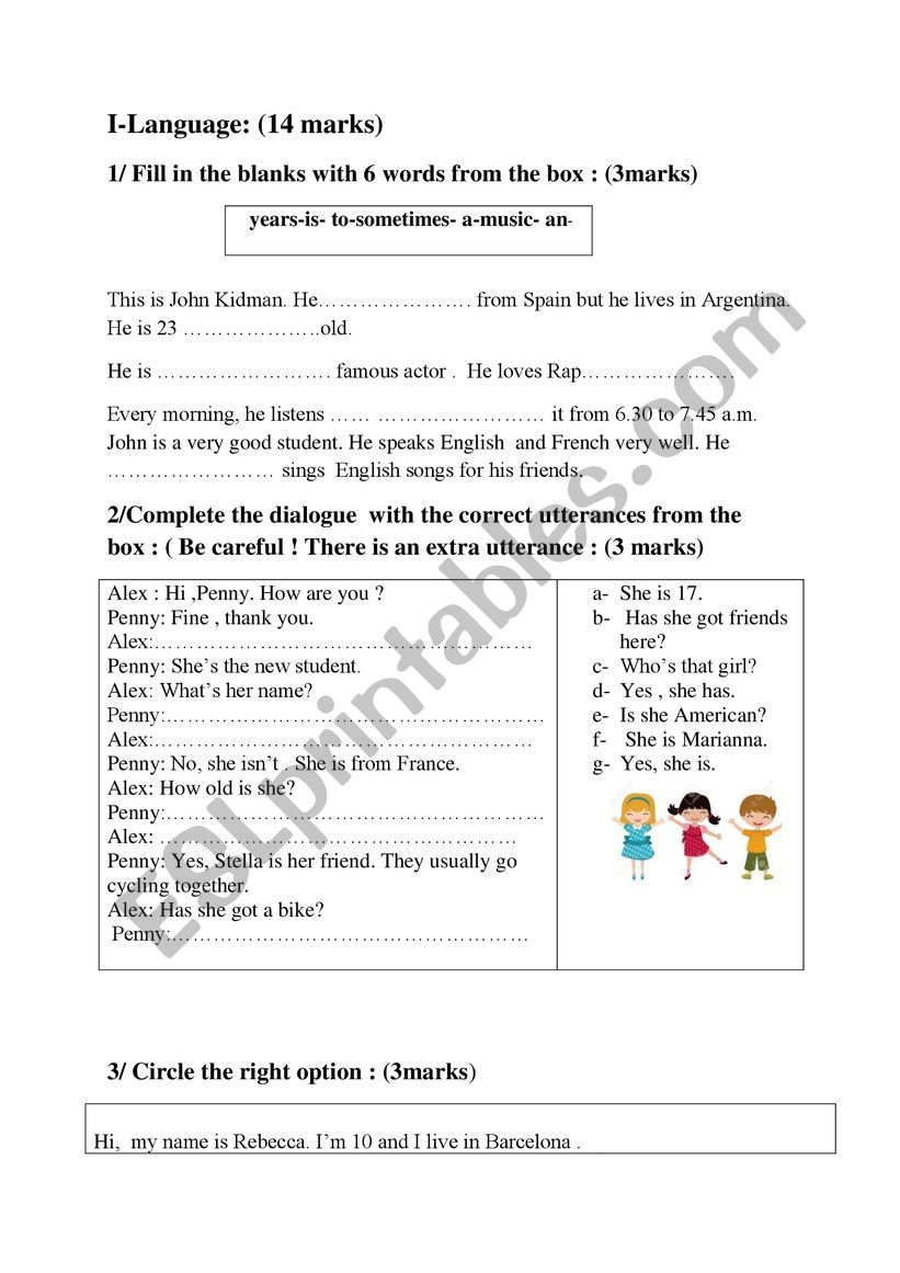 remedial work worksheet