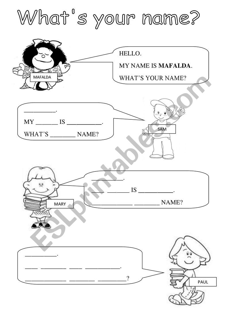 What´s your name? - ESL worksheet by grazia67