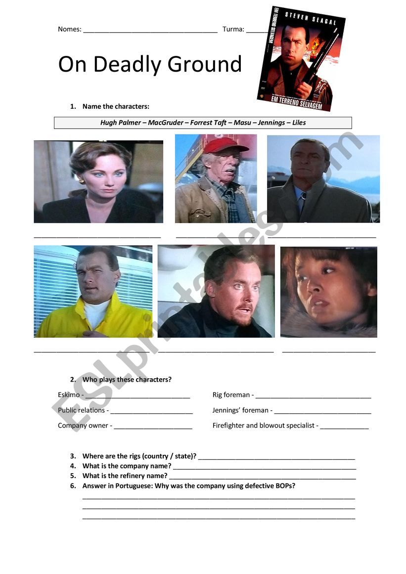 On deadly ground movie worksheet