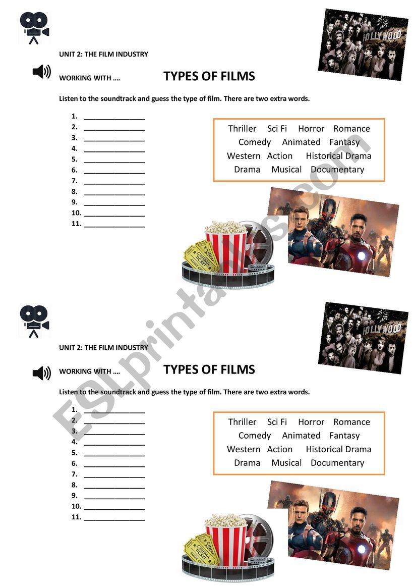 Films worksheet