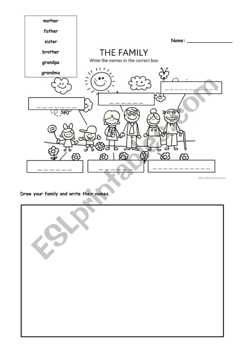 family members worksheet