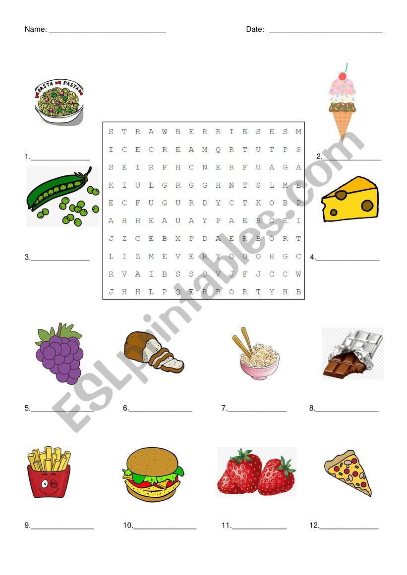 Food  worksheet