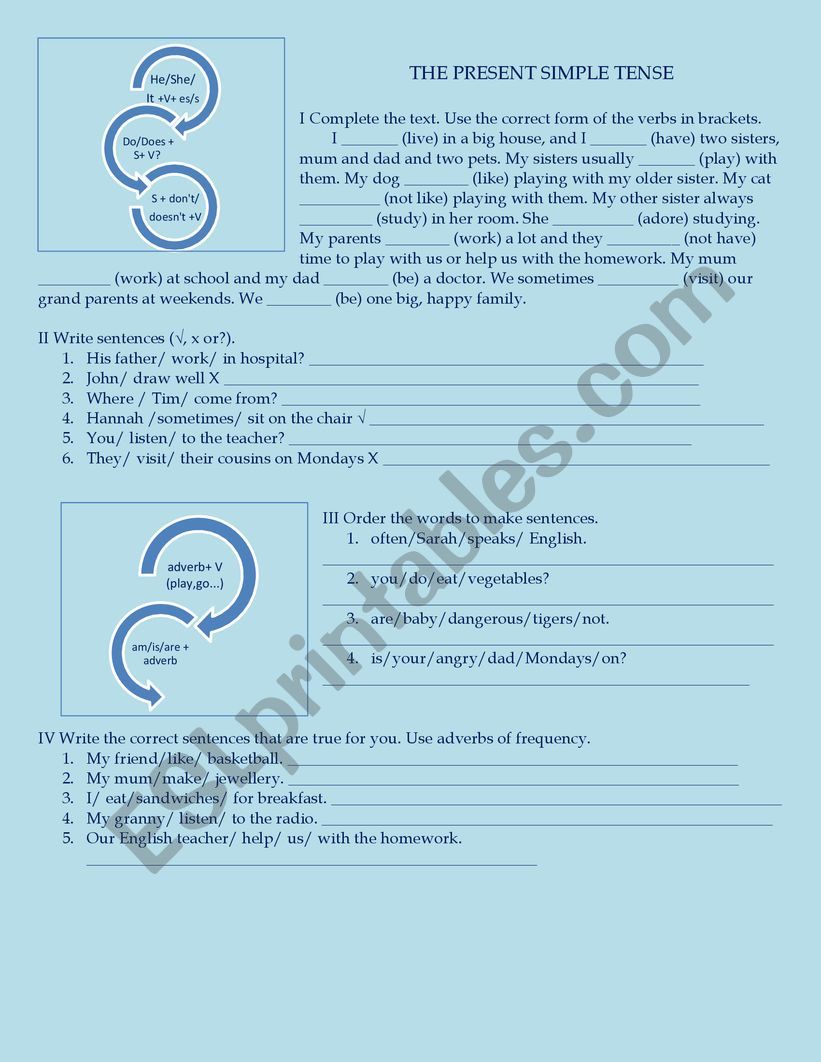 The Present Simple Tense worksheet