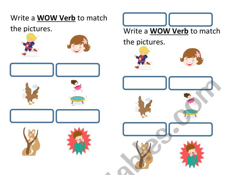 WOW Verbs worksheet